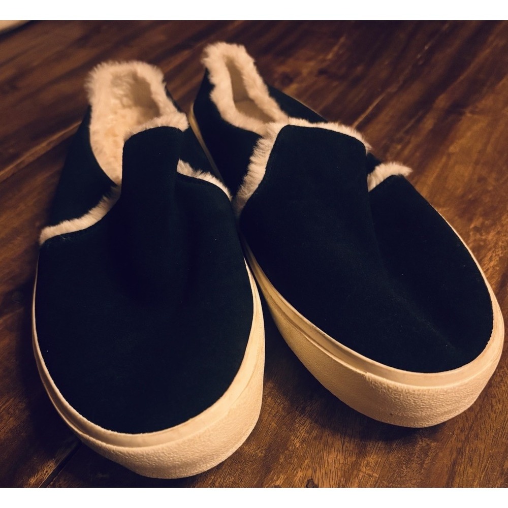 Staheekum Women's Cozy Camp Mule Black Suede W Fur Lining Size 10